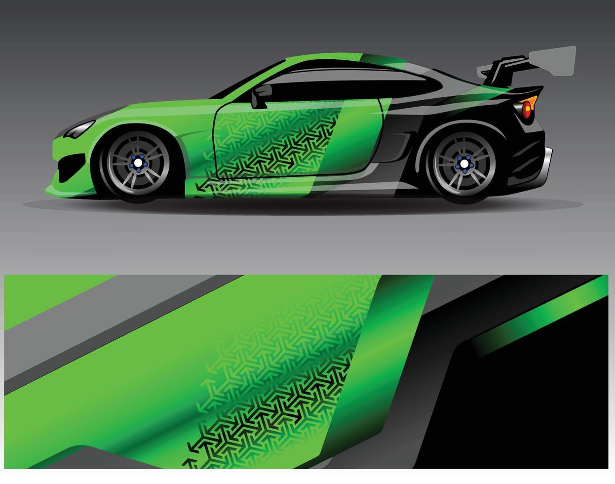 Car wrap design vector. Graphic abstract stripe racing background kit designs for wrap vehicle  race car  rally  adventure and livery vector