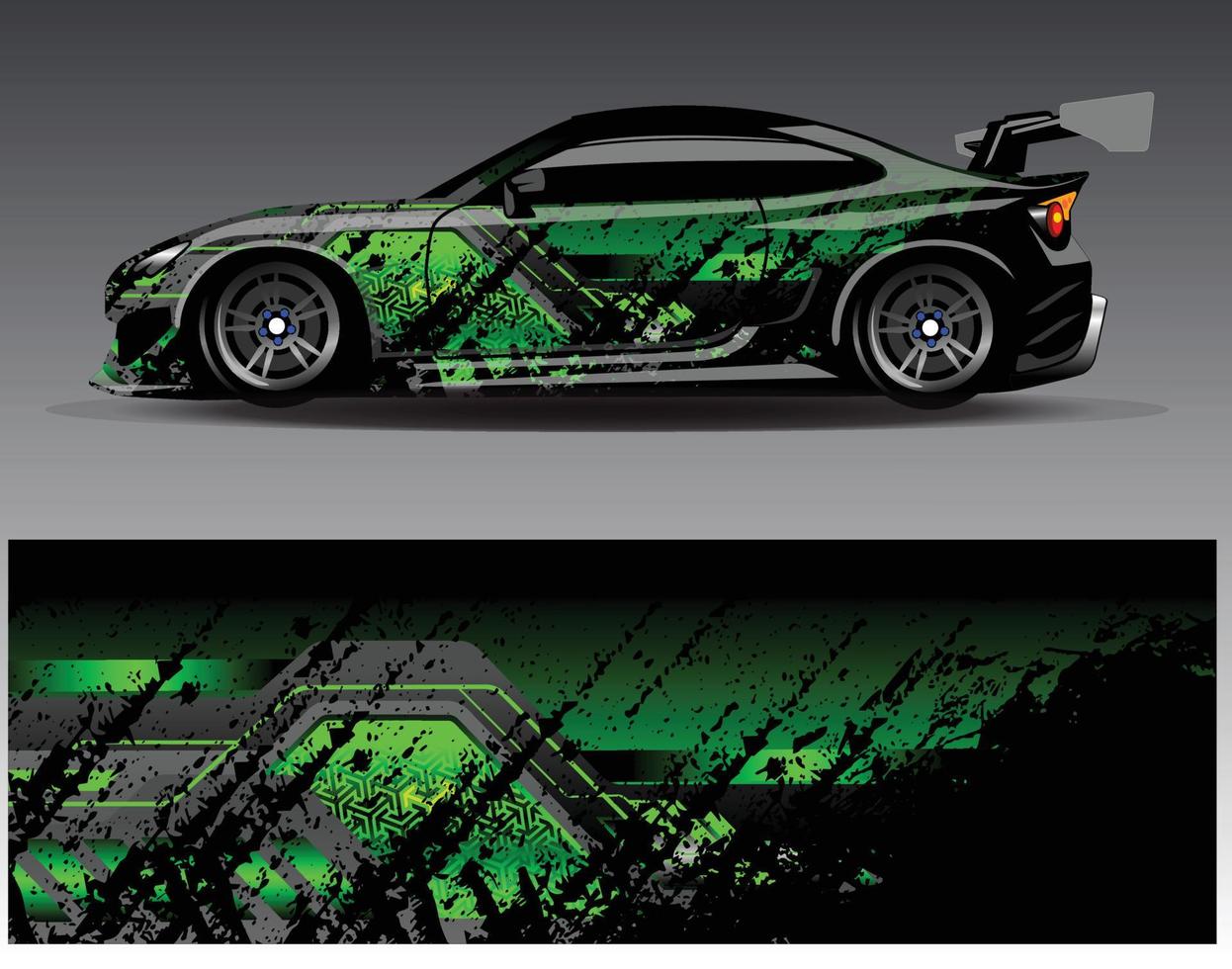 Car wrap design vector. Graphic abstract stripe racing background kit designs for wrap vehicle  race car  rally  adventure and livery vector