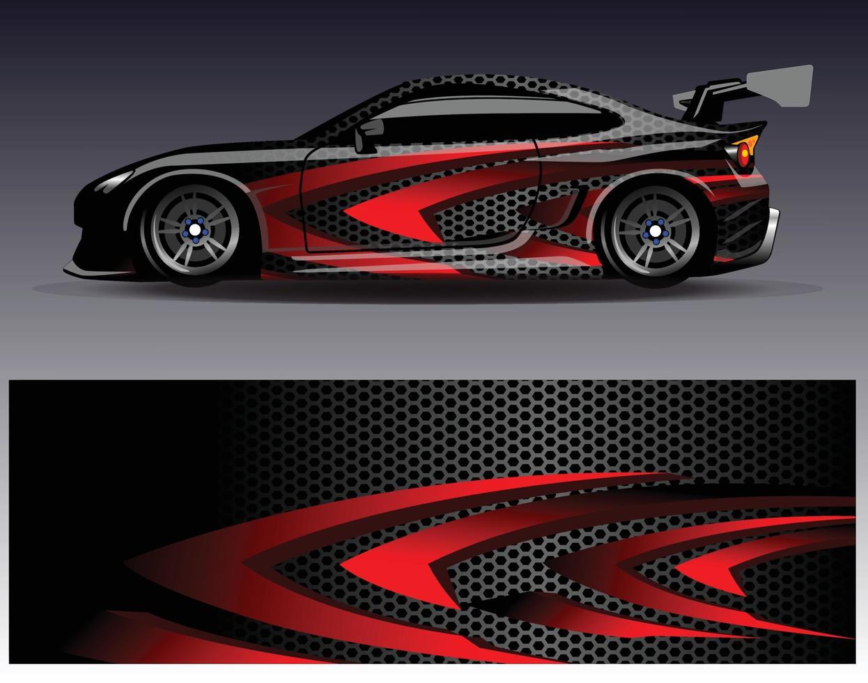 Car wrap design vector. Graphic abstract stripe racing background kit designs for wrap vehicle  race car  rally  adventure and livery vector