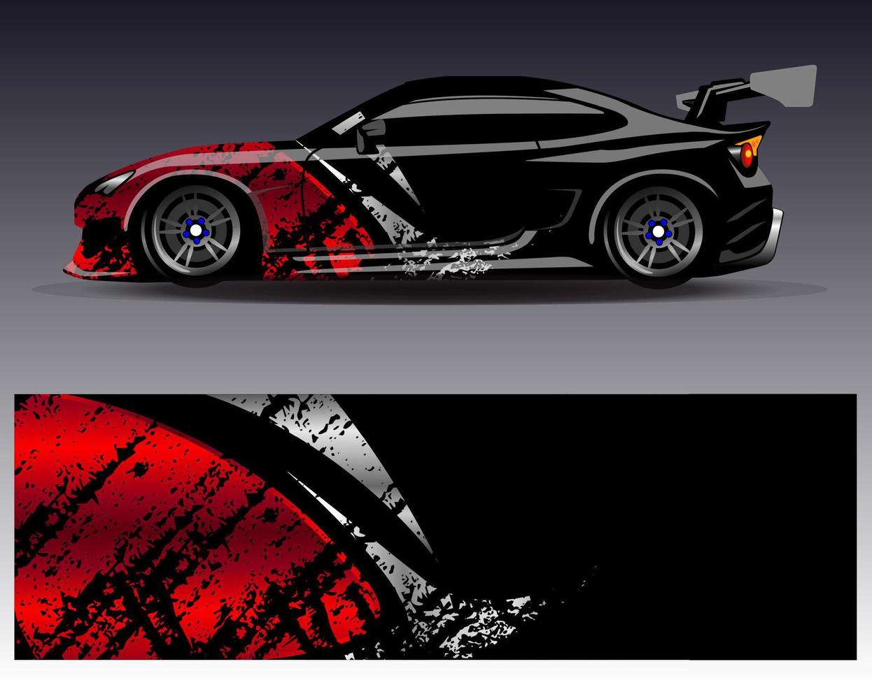 Car wrap design vector. Graphic abstract stripe racing background kit designs for wrap vehicle  race car  rally  adventure and livery vector