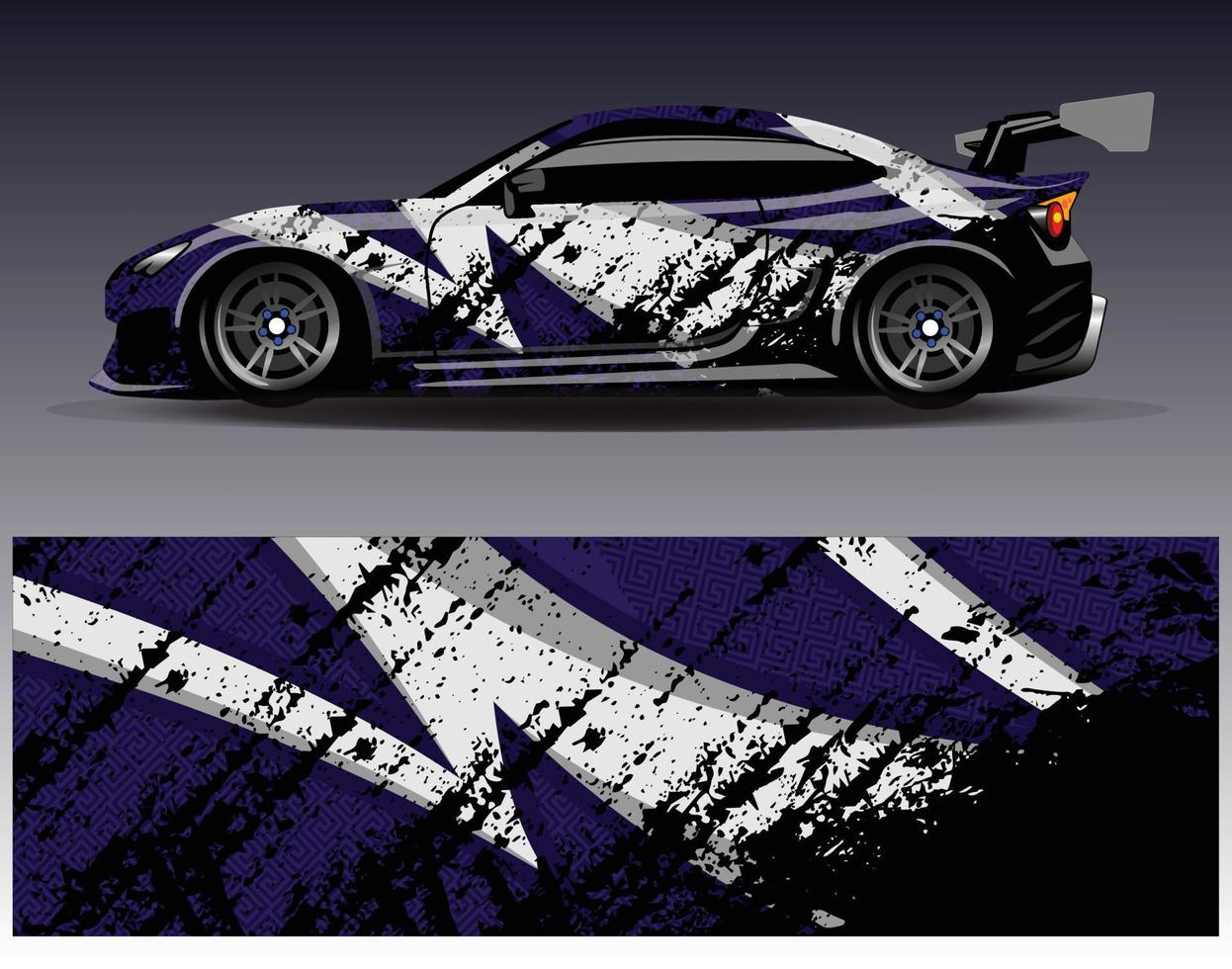 Car wrap design vector. Graphic abstract stripe racing background kit designs for wrap vehicle  race car  rally  adventure and livery vector