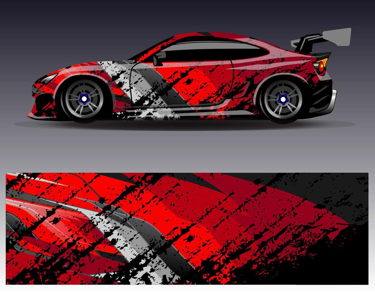 Car wrap design vector. Graphic abstract stripe racing background kit designs for wrap vehicle  race car  rally  adventure and livery vector