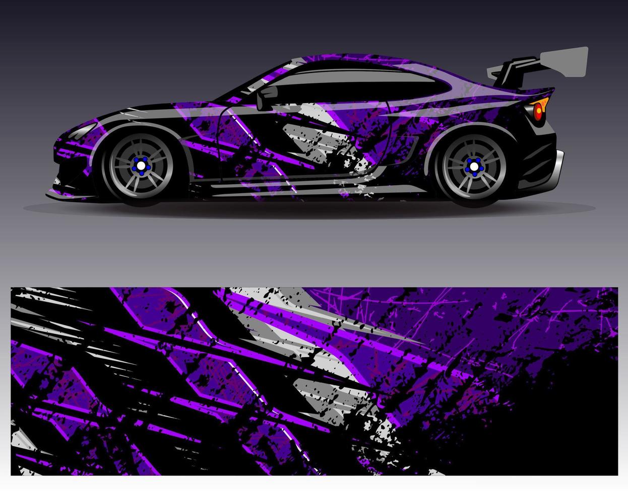 Car wrap design vector. Graphic abstract stripe racing background kit designs for wrap vehicle  race car  rally  adventure and livery vector