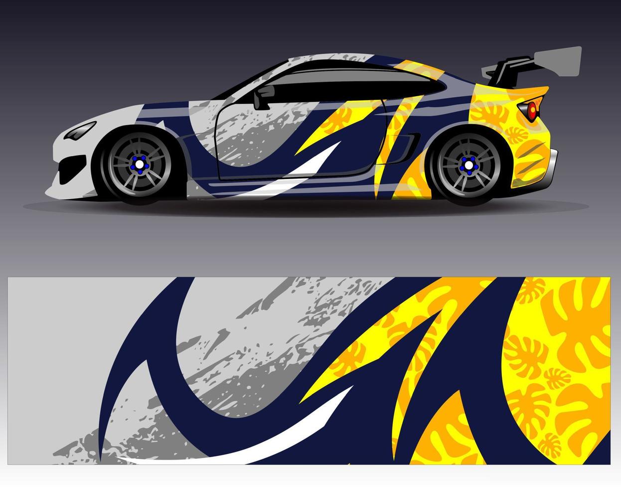 Car wrap design vector. Graphic abstract stripe racing background kit designs for wrap vehicle  race car  rally  adventure and livery vector