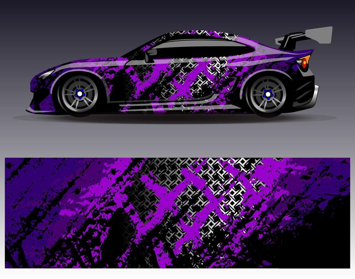 vector de diseño de envoltura de coche. Diseños de kits de fondo de carreras de franjas abstractas gráficas para envolver vehículos carrera de autos rally aventura y librea