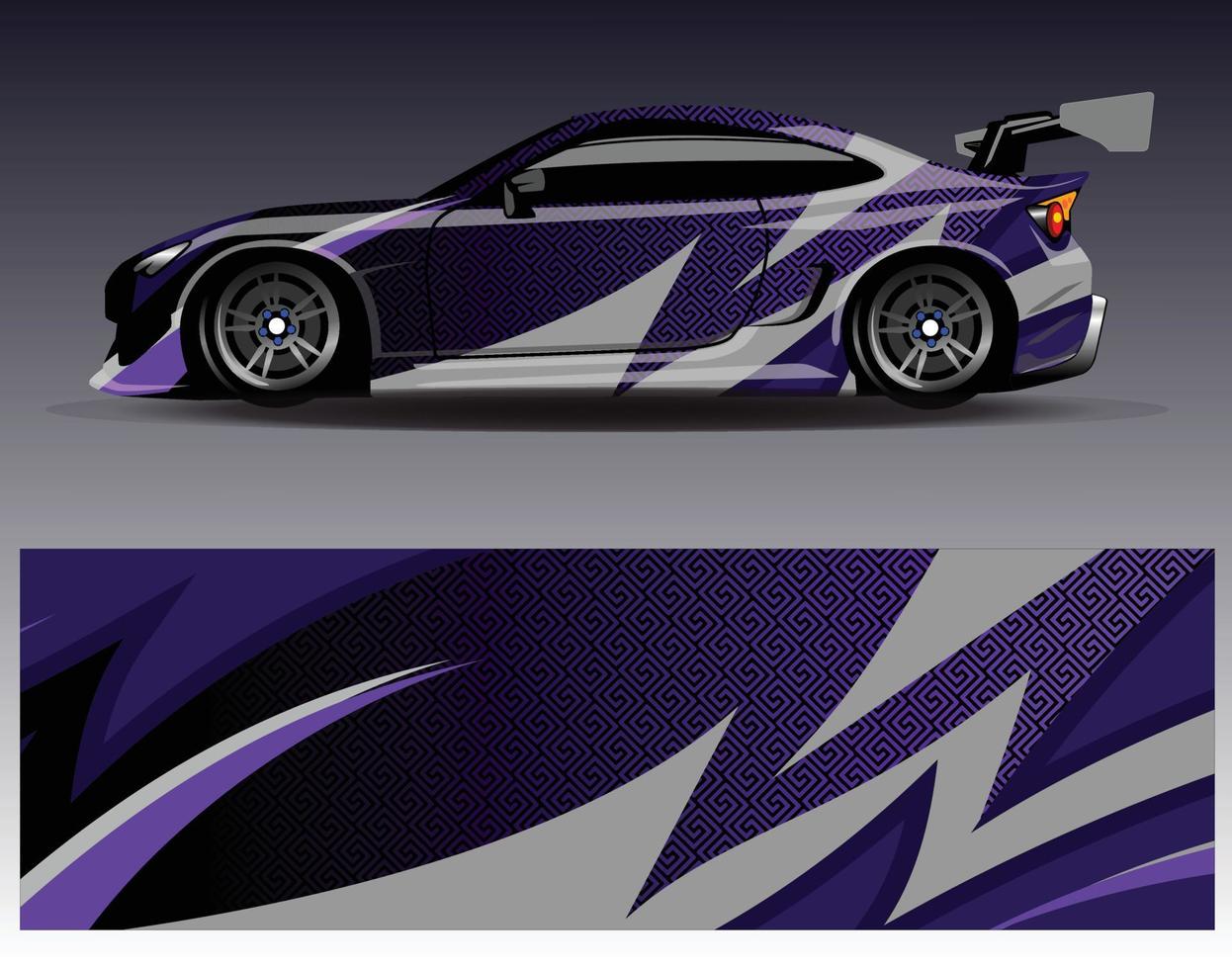 Car wrap design vector. Graphic abstract stripe racing background kit designs for wrap vehicle  race car  rally  adventure and livery vector