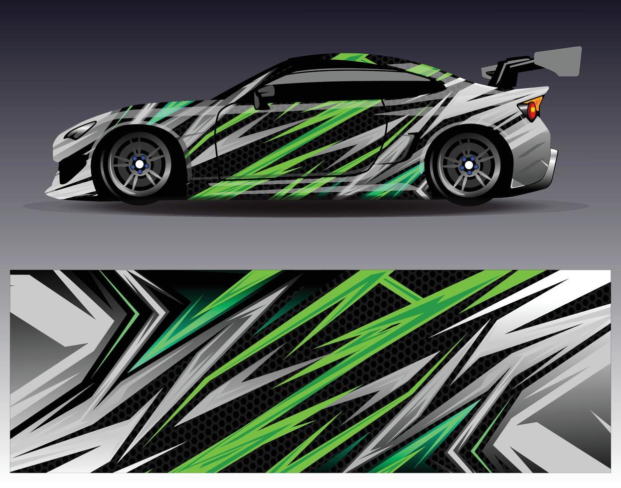 Car wrap design vector. Graphic abstract stripe racing background kit designs for wrap vehicle  race car  rally  adventure and livery vector