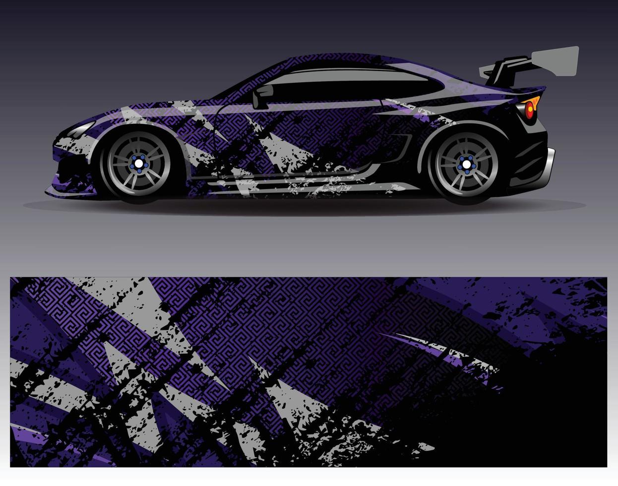 vector de diseño de envoltura de coche. Diseños de kits de fondo de carreras de franjas abstractas gráficas para envolver vehículos carrera de autos rally aventura y librea