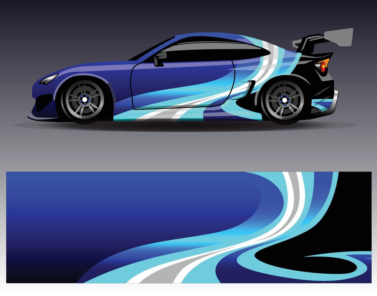 vector de diseño de envoltura de coche. Diseños de kits de fondo de carreras de franjas abstractas gráficas para envolver vehículos carrera de autos rally aventura y librea