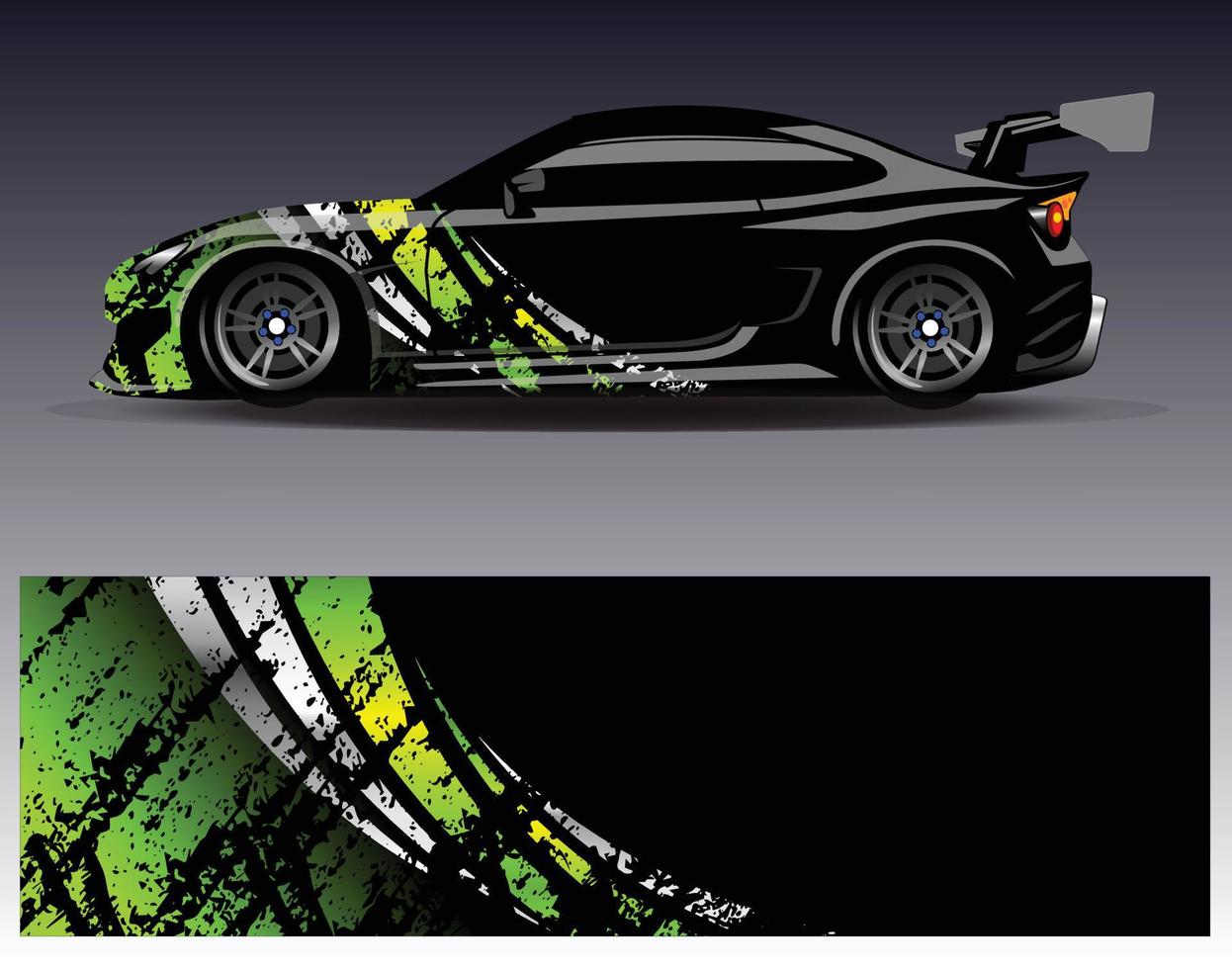 vector de diseño de envoltura de coche. Diseños de kits de fondo de carreras de franjas abstractas gráficas para envolver vehículos carrera de autos rally aventura y librea