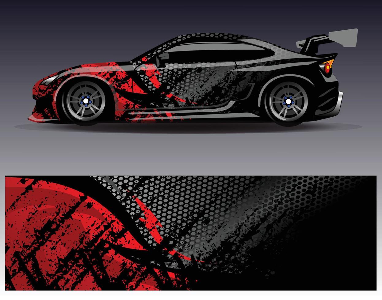Car wrap design vector. Graphic abstract stripe racing background kit designs for wrap vehicle  race car  rally  adventure and livery vector