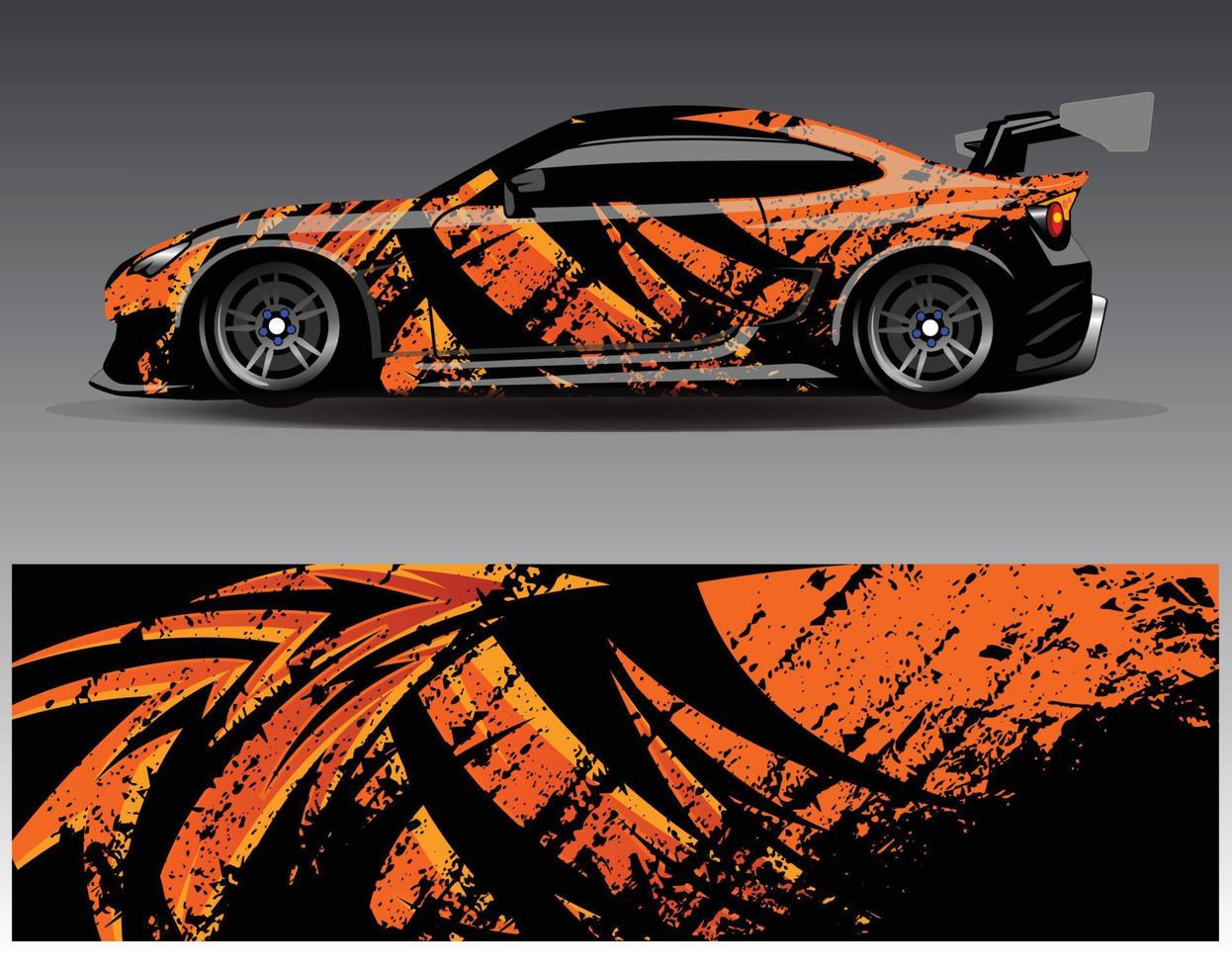 vector de diseño de envoltura de coche. Diseños de kits de fondo de carreras de franjas abstractas gráficas para envolver vehículos carrera de autos rally aventura y librea