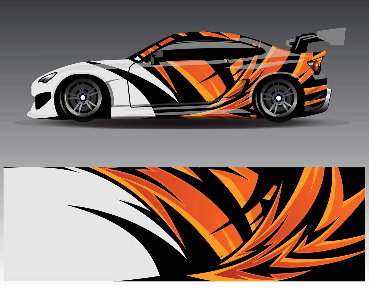 Car wrap design vector. Graphic abstract stripe racing background kit designs for wrap vehicle  race car  rally  adventure and livery vector