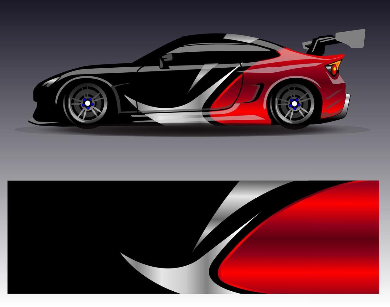 Car wrap design vector. Graphic abstract stripe racing background kit designs for wrap vehicle  race car  rally  adventure and livery vector