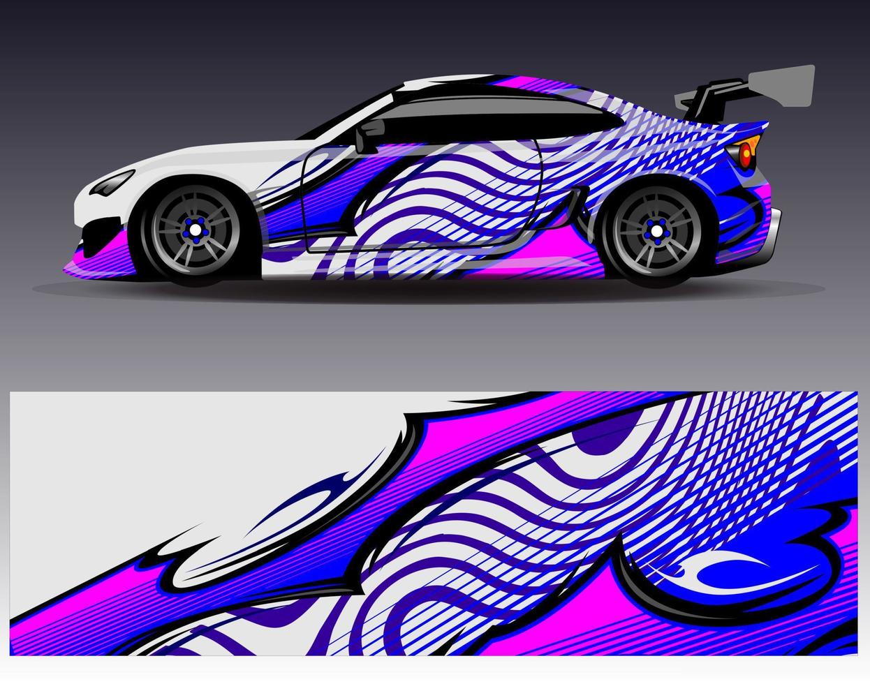 Car wrap design vector. Graphic abstract stripe racing background kit designs for wrap vehicle  race car  rally  adventure and livery vector