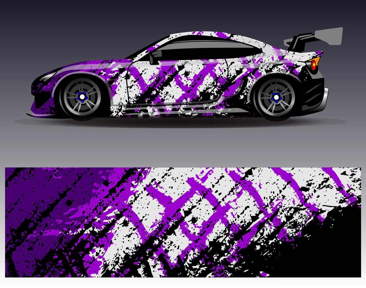 Car wrap design vector. Graphic abstract stripe racing background kit designs for wrap vehicle  race car  rally  adventure and livery vector