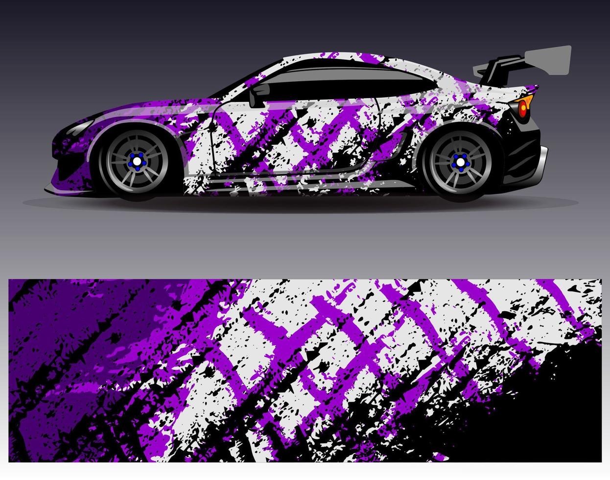 vector de diseño de envoltura de coche. Diseños de kits de fondo de carreras de franjas abstractas gráficas para envolver vehículos carrera de autos rally aventura y librea