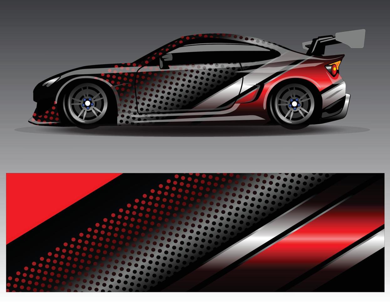 Car wrap design vector. Graphic abstract stripe racing background kit designs for wrap vehicle  race car  rally  adventure and livery vector