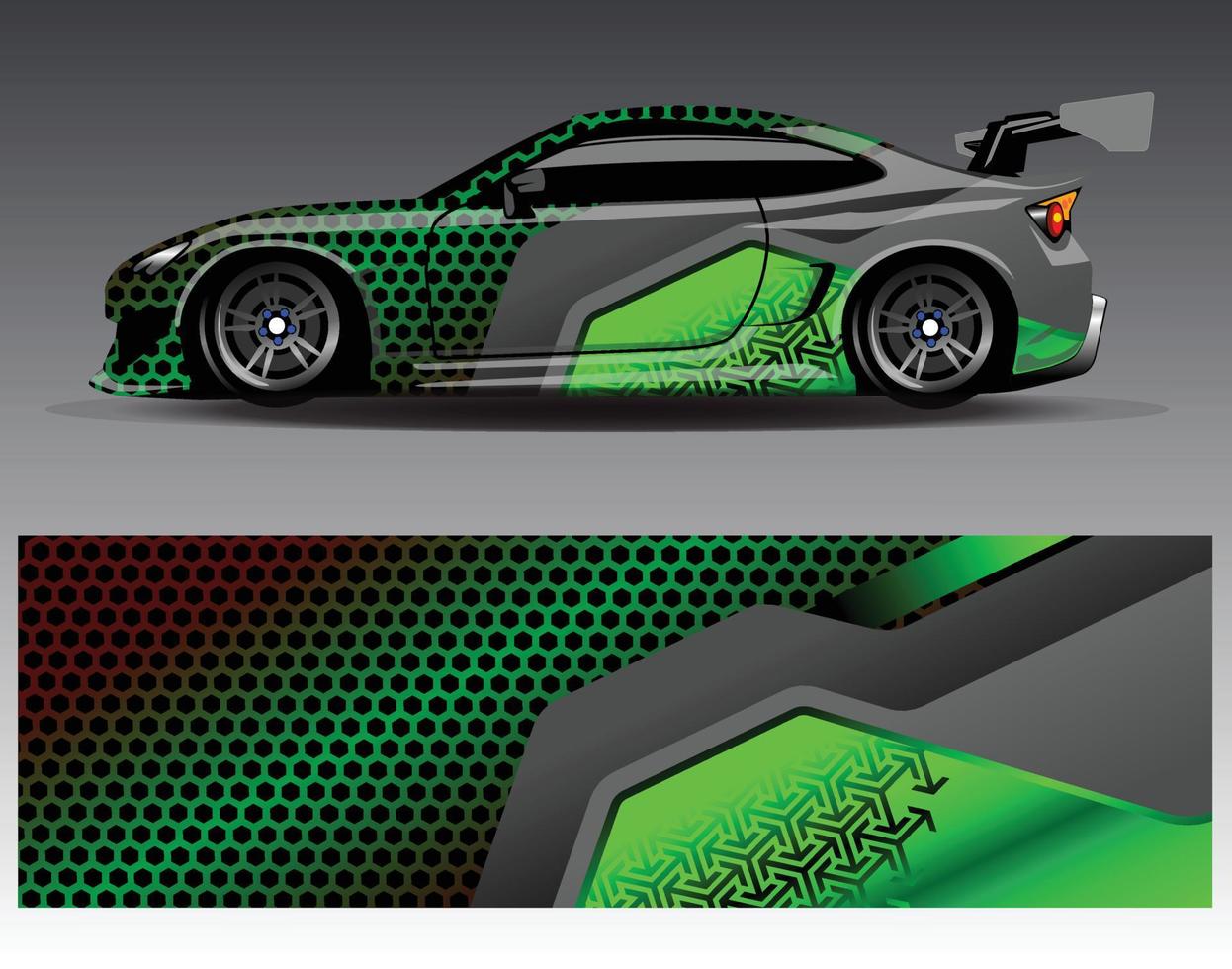 Car wrap design vector. Graphic abstract stripe racing background kit designs for wrap vehicle  race car  rally  adventure and livery vector