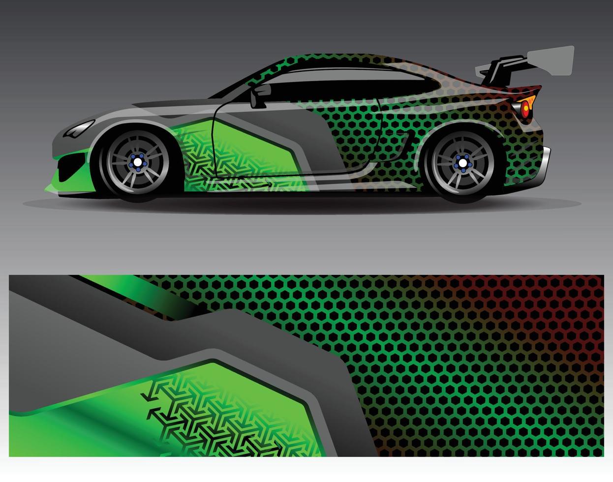 Car wrap design vector. Graphic abstract stripe racing background kit designs for wrap vehicle  race car  rally  adventure and livery vector