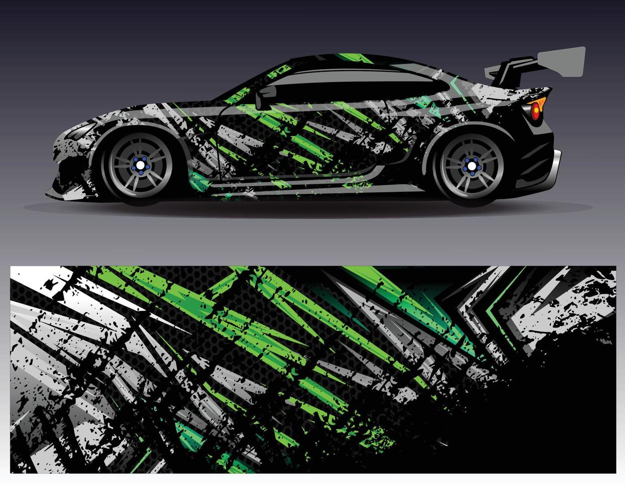 Car wrap design vector. Graphic abstract stripe racing background kit designs for wrap vehicle  race car  rally  adventure and livery vector