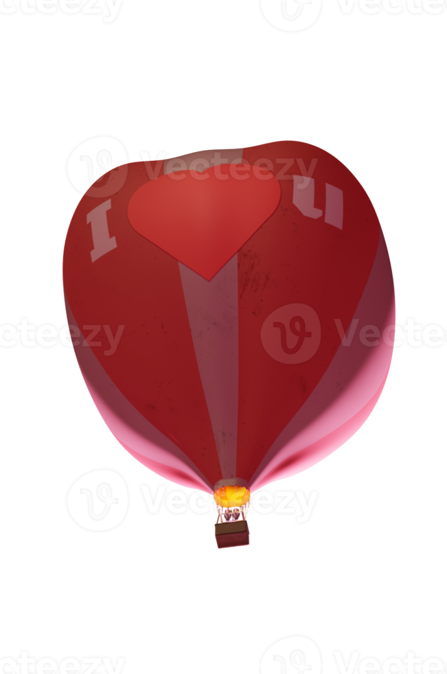 Pink red balloon with stripes.  space for text png