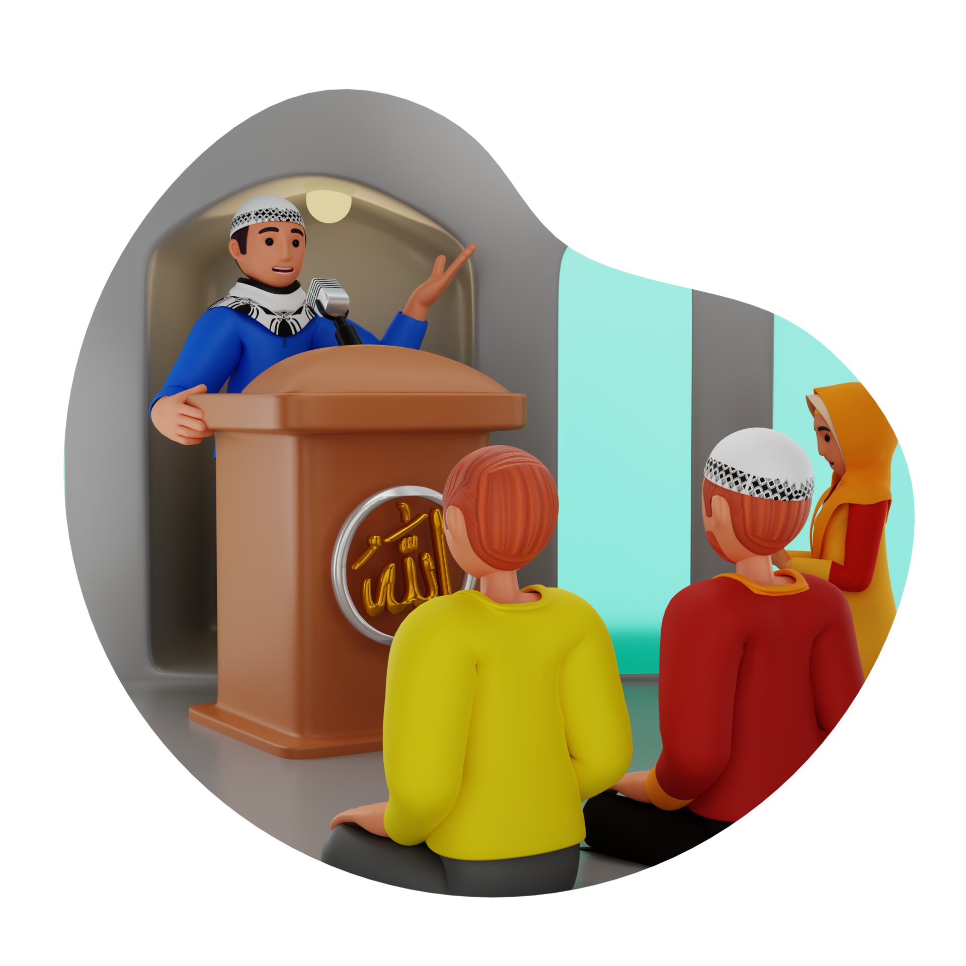 Sermon In The Month Of Ramadan, 3D Illustration Character 21078614 PNG