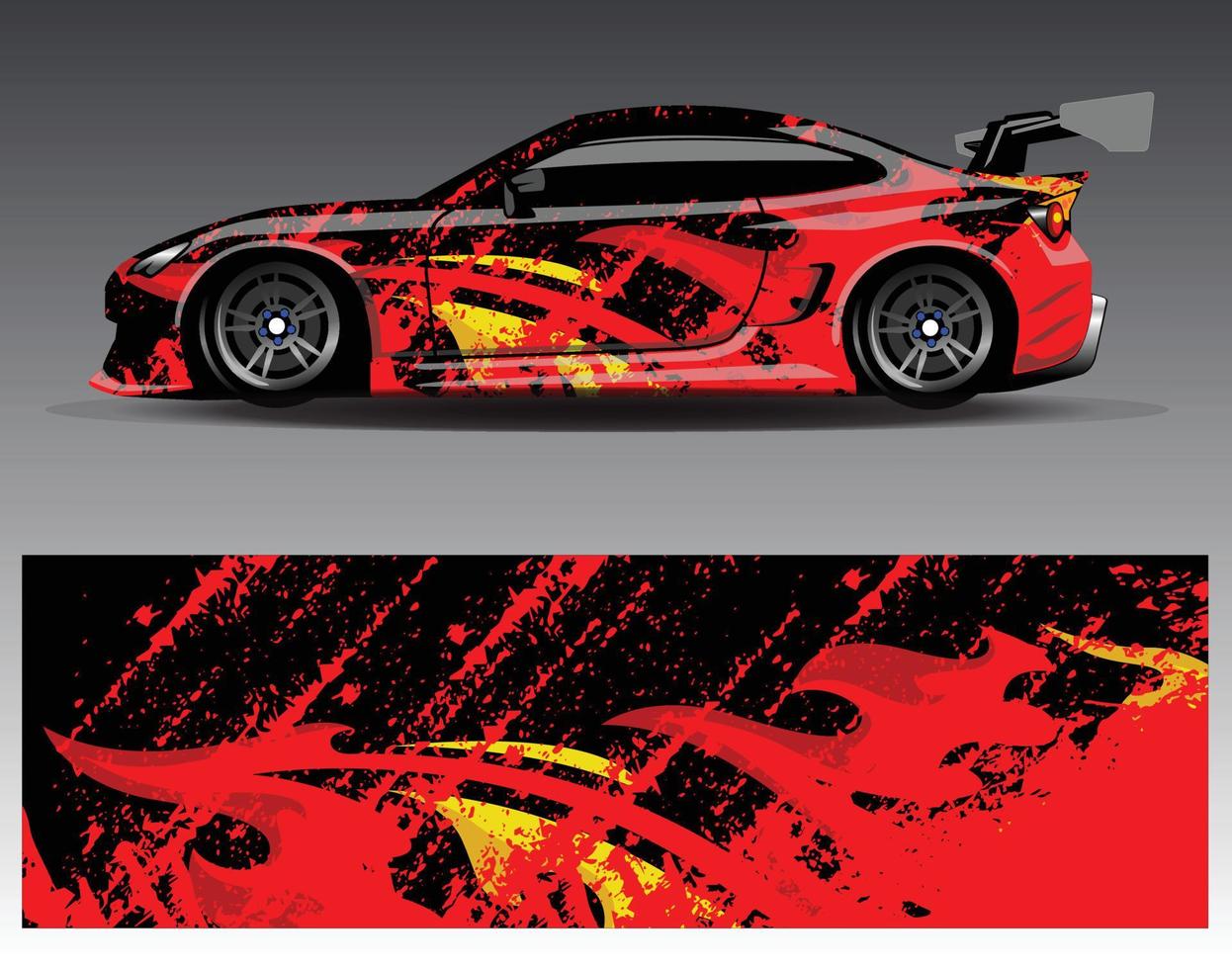 Car wrap design vector. Graphic abstract stripe racing background kit designs for wrap vehicle  race car  rally  adventure and livery vector