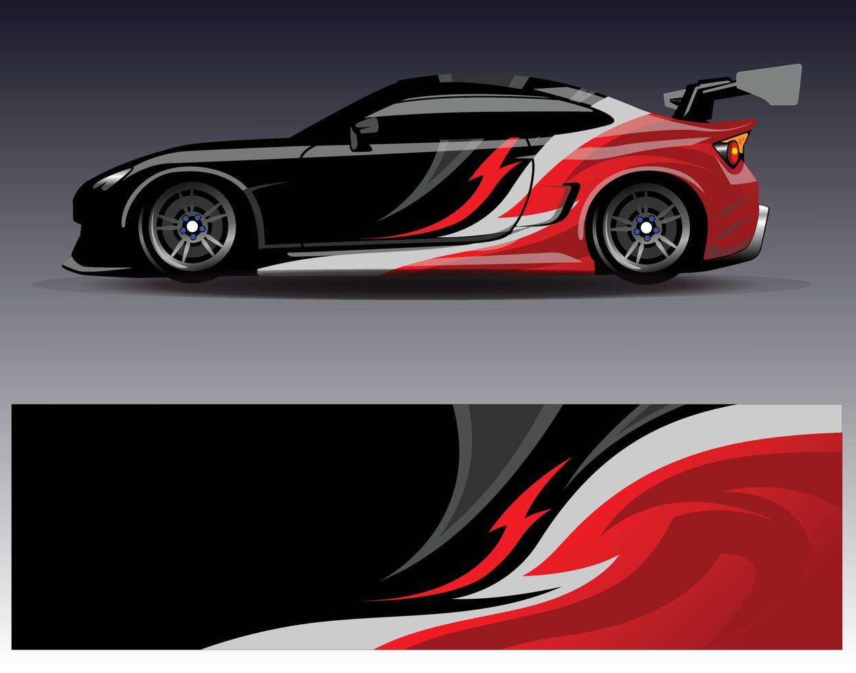 Car wrap design vector. Graphic abstract stripe racing background kit designs for wrap vehicle  race car  rally  adventure and livery vector