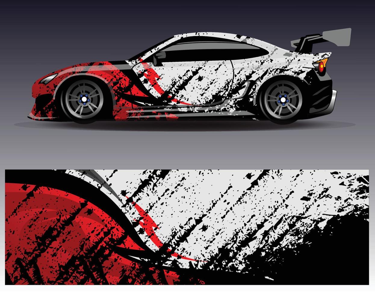 Car wrap design vector. Graphic abstract stripe racing background kit designs for wrap vehicle  race car  rally  adventure and livery vector