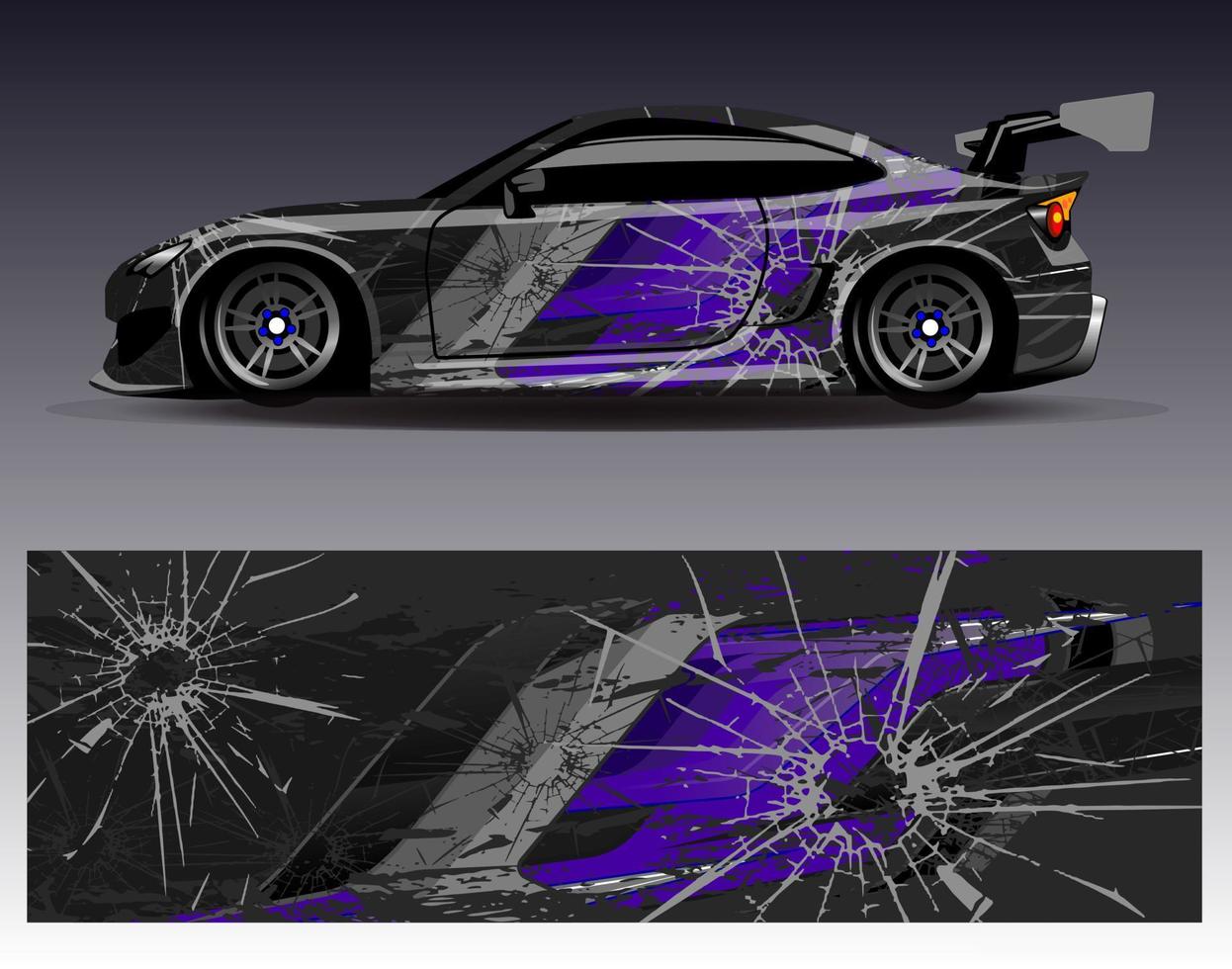 Car wrap design vector. Graphic abstract stripe racing background kit designs for wrap vehicle  race car  rally  adventure and livery vector