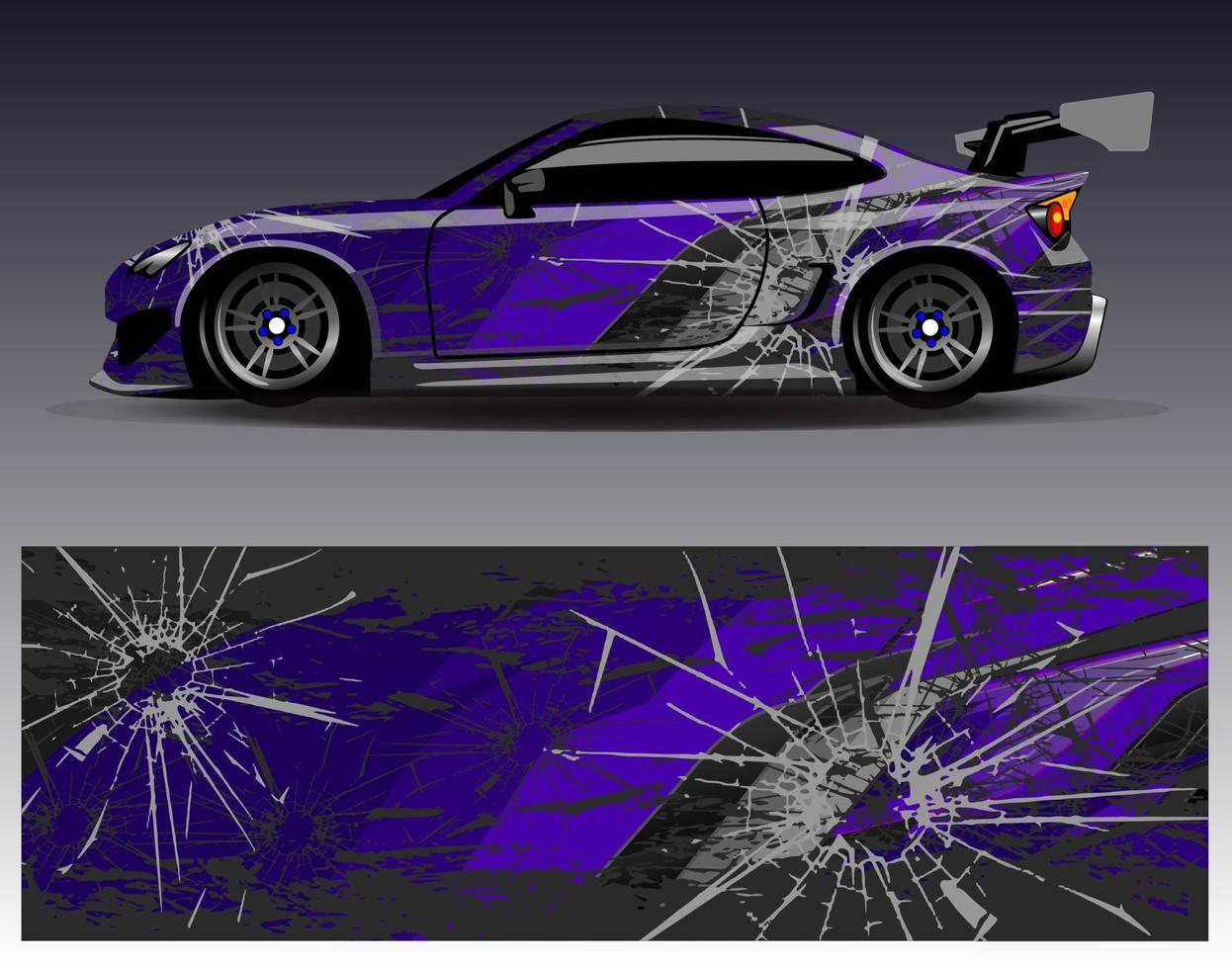 Car wrap design vector. Graphic abstract stripe racing background kit designs for wrap vehicle  race car  rally  adventure and livery vector