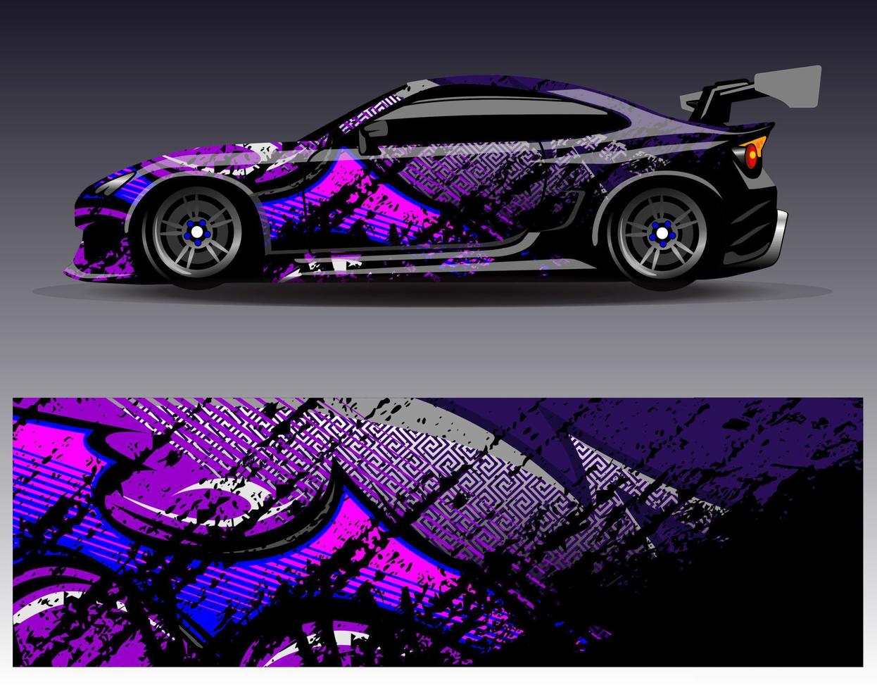 Car wrap design vector. Graphic abstract stripe racing background kit designs for wrap vehicle  race car  rally  adventure and livery vector