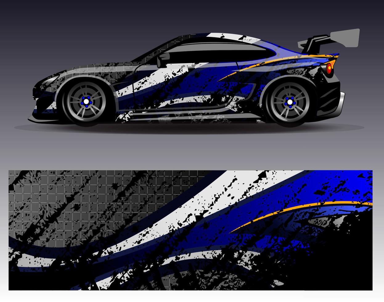 Car wrap design vector. Graphic abstract stripe racing background kit designs for wrap vehicle  race car  rally  adventure and livery vector