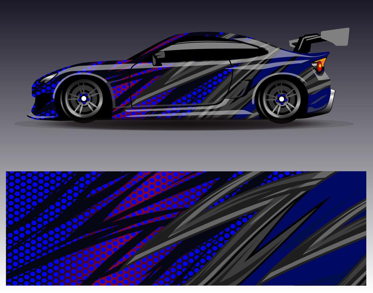 Car wrap design vector. Graphic abstract stripe racing background kit designs for wrap vehicle  race car  rally  adventure and livery vector