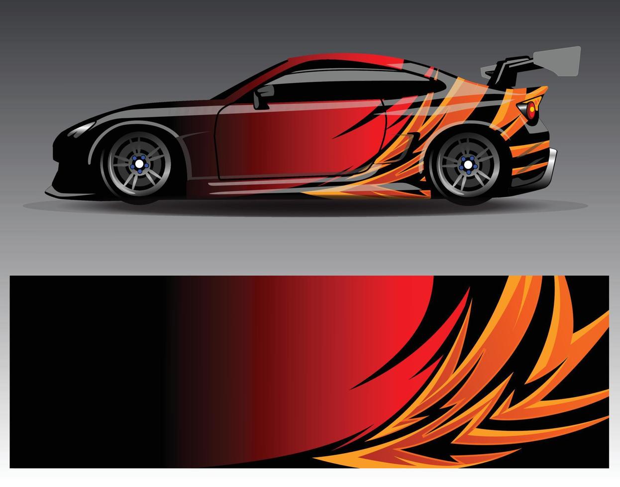 vector de diseño de envoltura de coche. Diseños de kits de fondo de carreras de franjas abstractas gráficas para envolver vehículos carrera de autos rally aventura y librea