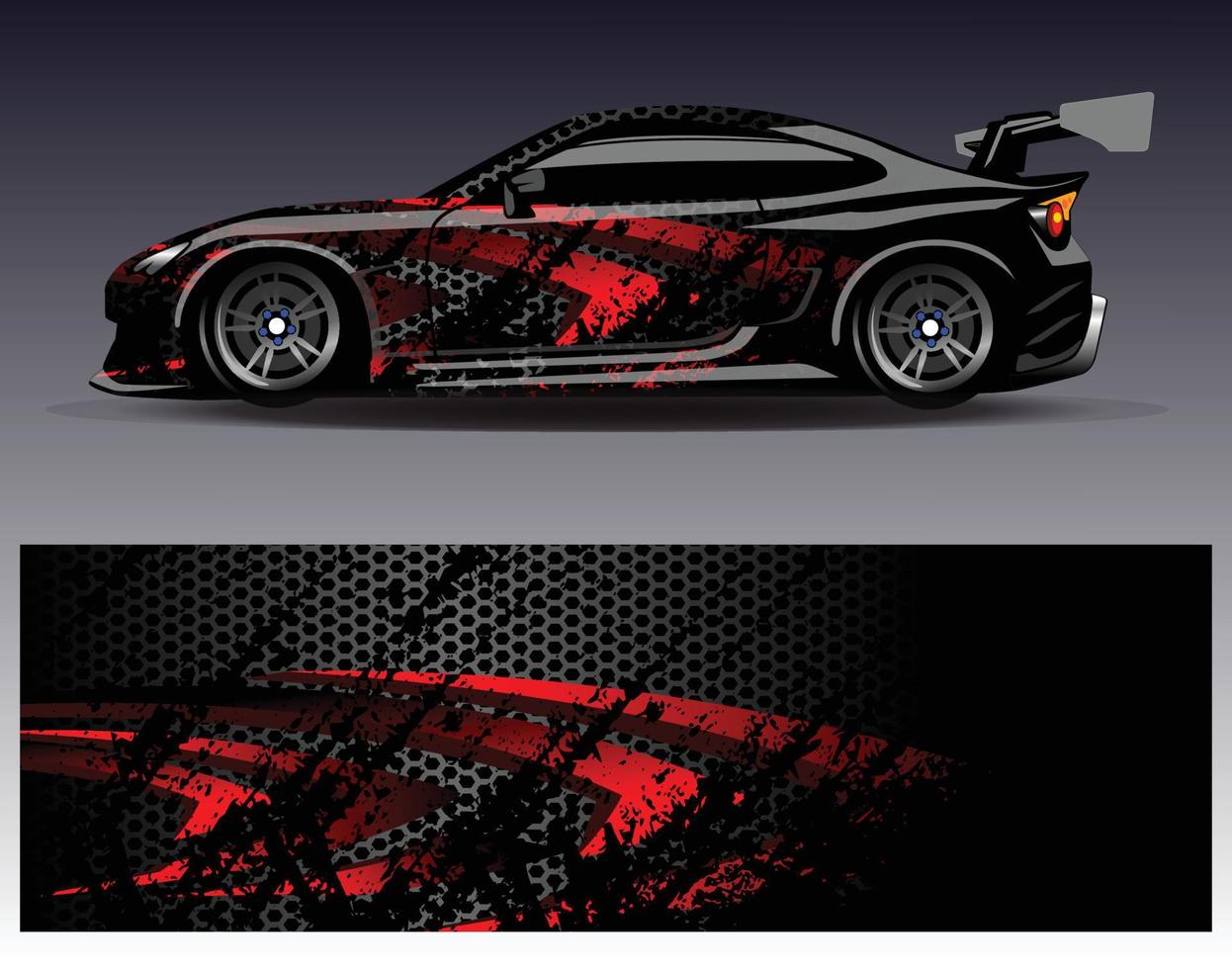 Car wrap design vector. Graphic abstract stripe racing background kit designs for wrap vehicle  race car  rally  adventure and livery vector