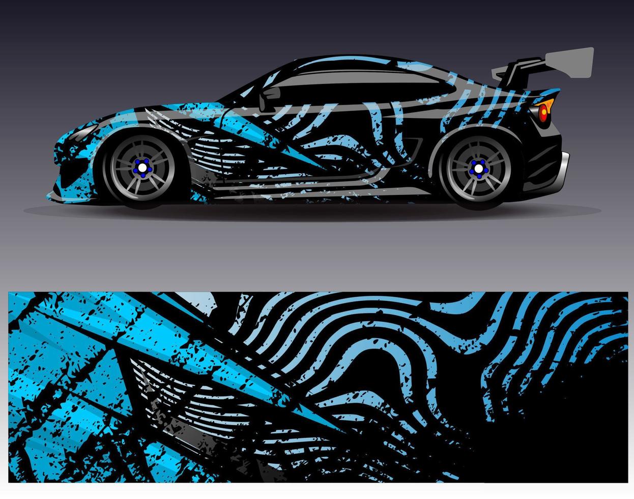 Car wrap design vector. Graphic abstract stripe racing background kit designs for wrap vehicle  race car  rally  adventure and livery vector