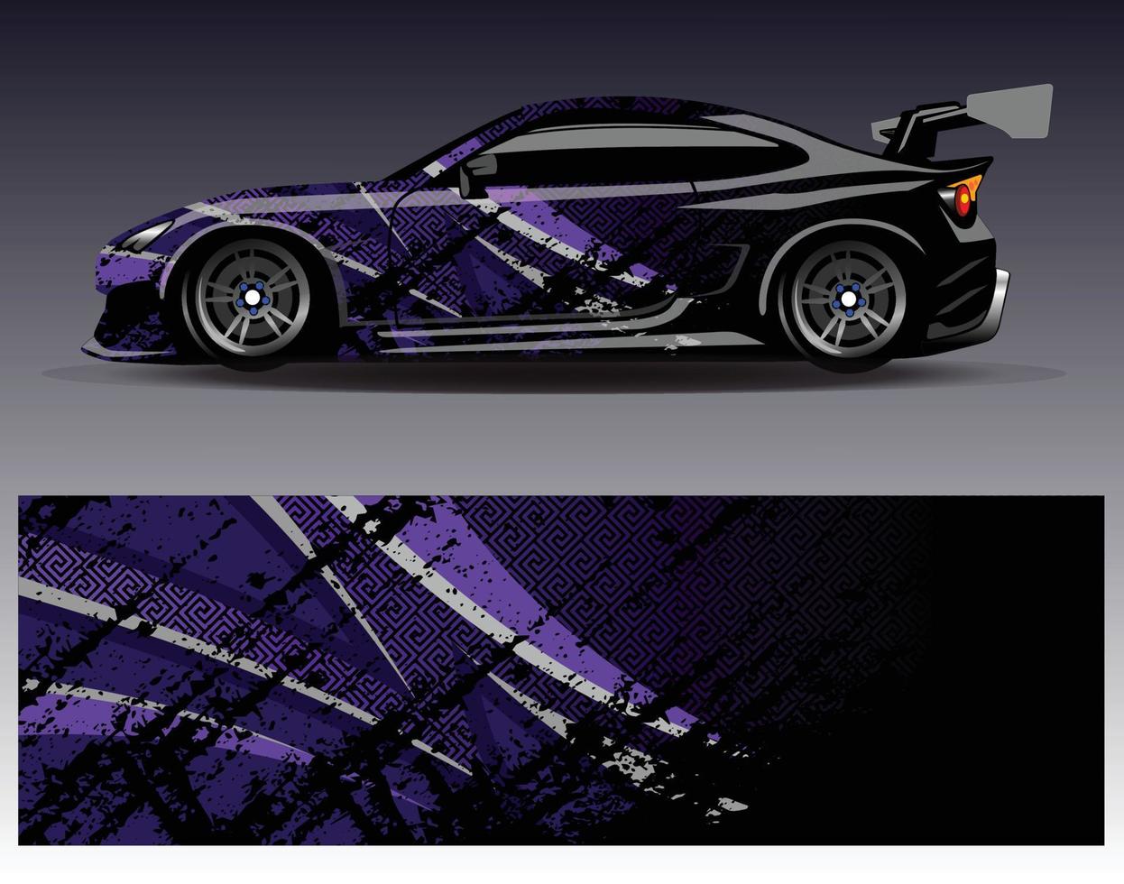 Car wrap design vector. Graphic abstract stripe racing background kit designs for wrap vehicle  race car  rally  adventure and livery vector