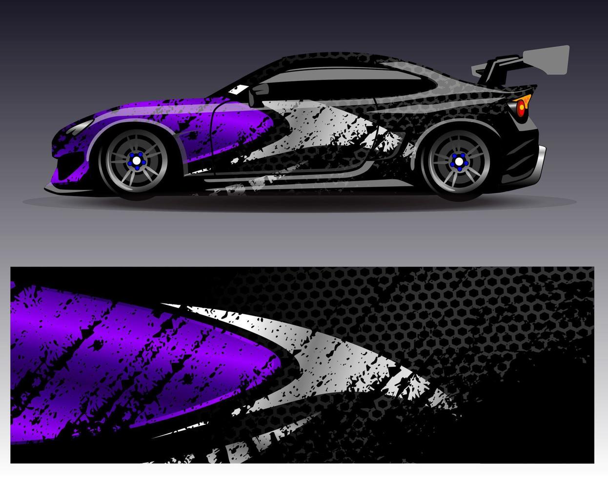 Car wrap design vector. Graphic abstract stripe racing background kit designs for wrap vehicle  race car  rally  adventure and livery vector