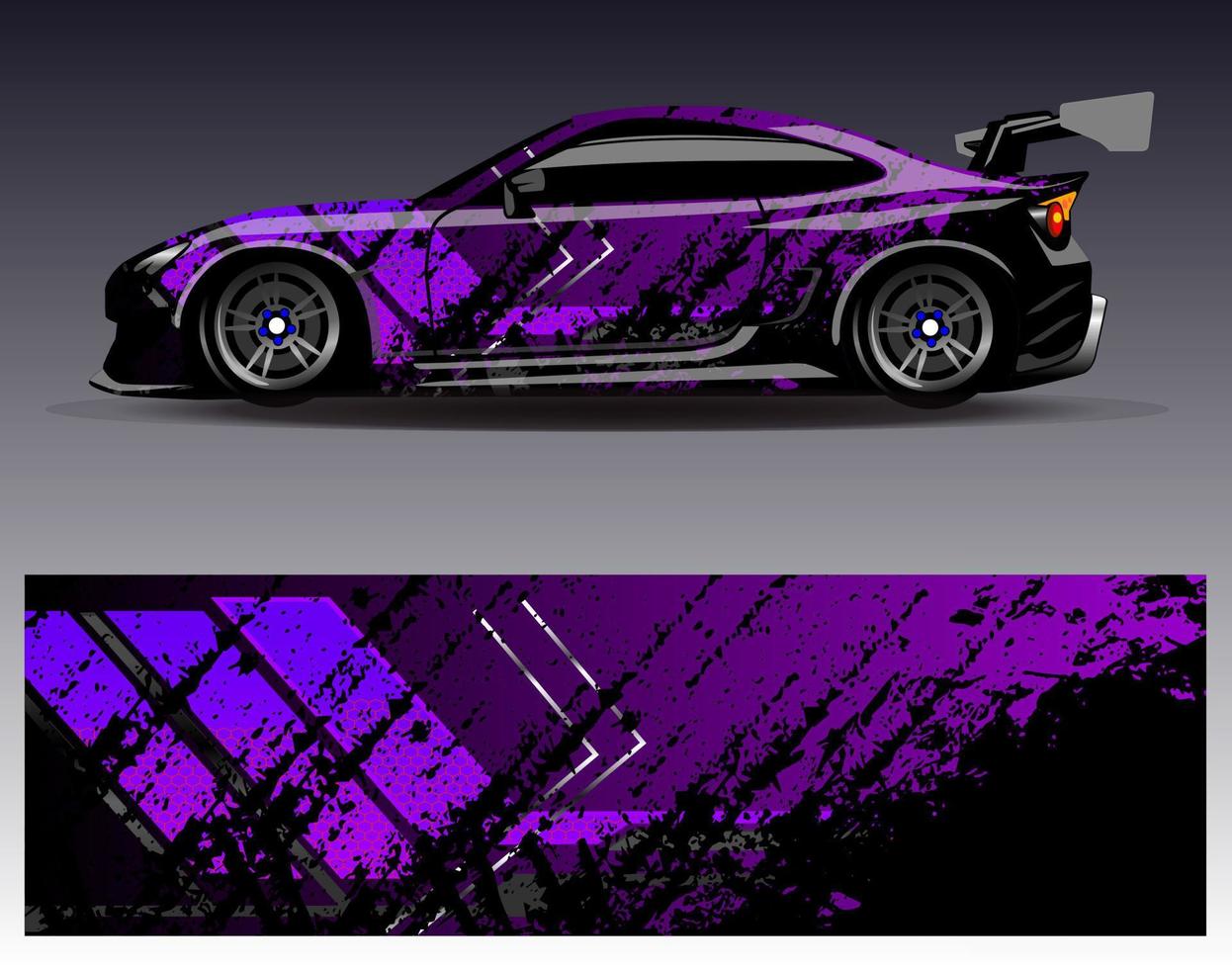 Car wrap design vector. Graphic abstract stripe racing background kit designs for wrap vehicle  race car  rally  adventure and livery vector