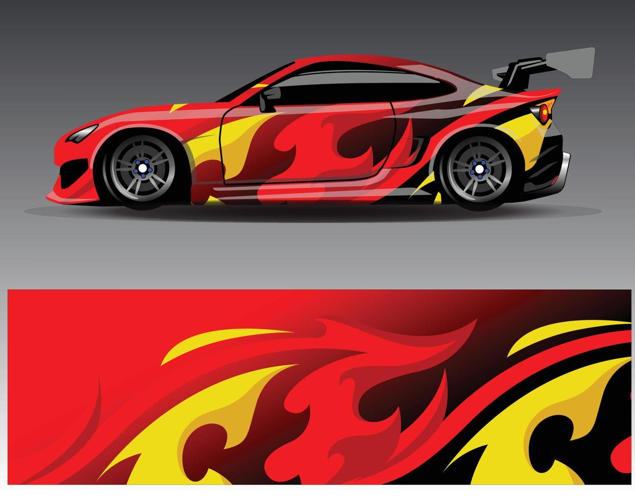 vector de diseño de envoltura de coche. Diseños de kits de fondo de carreras de franjas abstractas gráficas para envolver vehículos carrera de autos rally aventura y librea