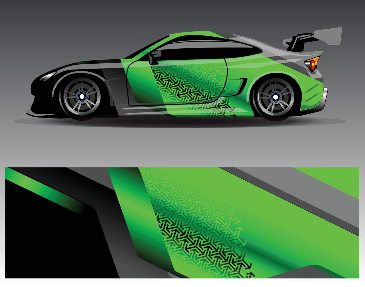 Car wrap design vector. Graphic abstract stripe racing background kit designs for wrap vehicle  race car  rally  adventure and livery vector