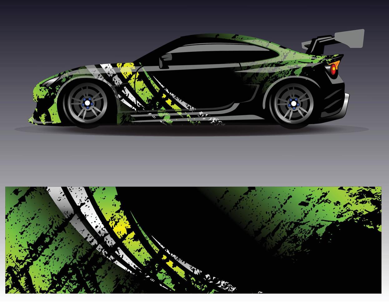 Car wrap design vector. Graphic abstract stripe racing background kit designs for wrap vehicle  race car  rally  adventure and livery vector