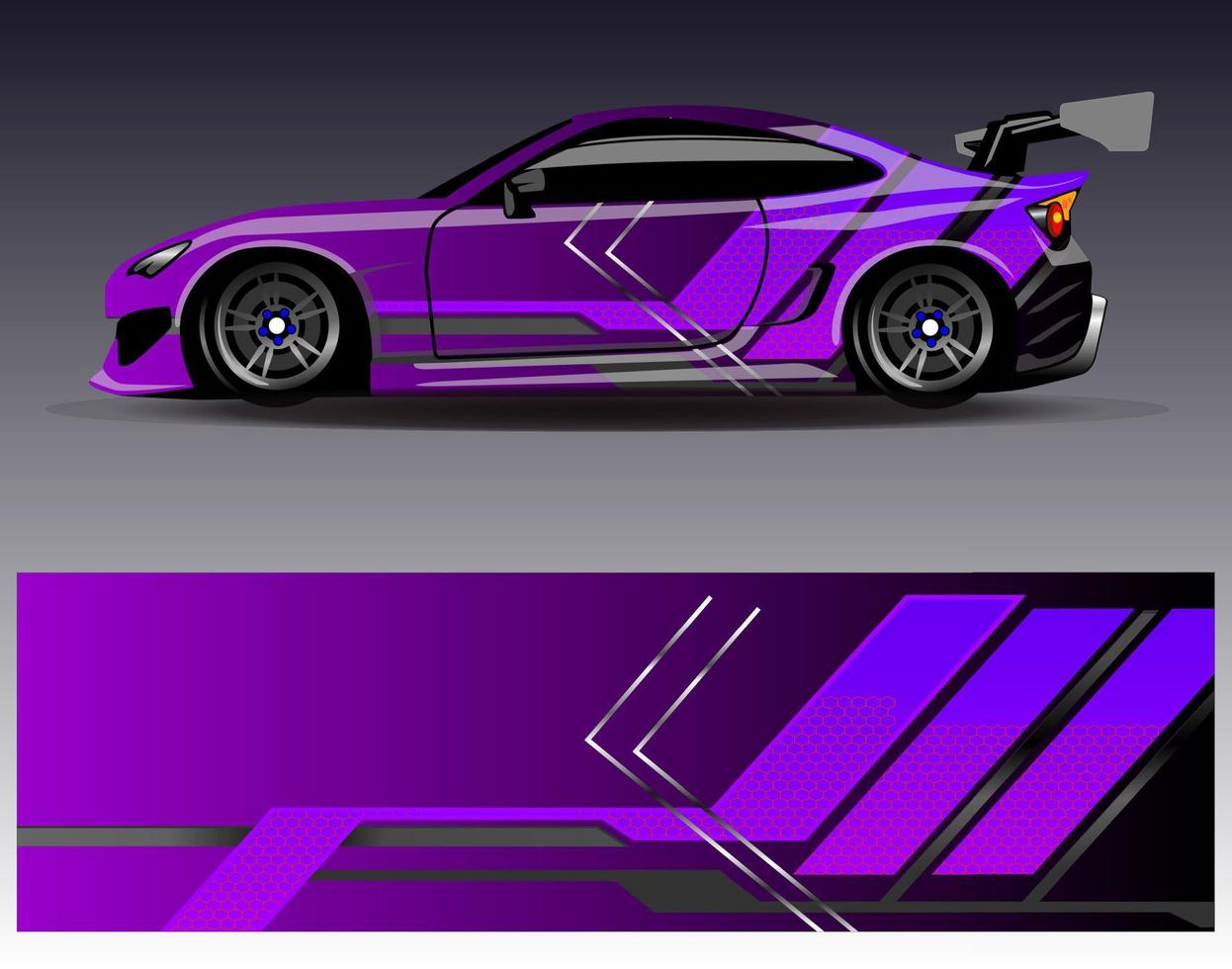 Car wrap design vector. Graphic abstract stripe racing background kit designs for wrap vehicle  race car  rally  adventure and livery vector