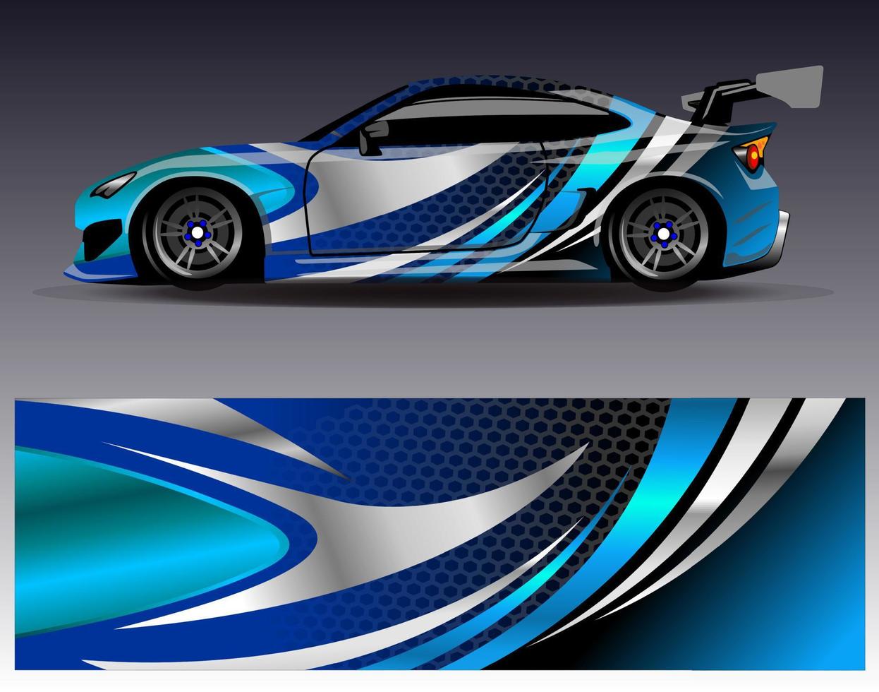 Car wrap design vector. Graphic abstract stripe racing background kit designs for wrap vehicle  race car  rally  adventure and livery vector