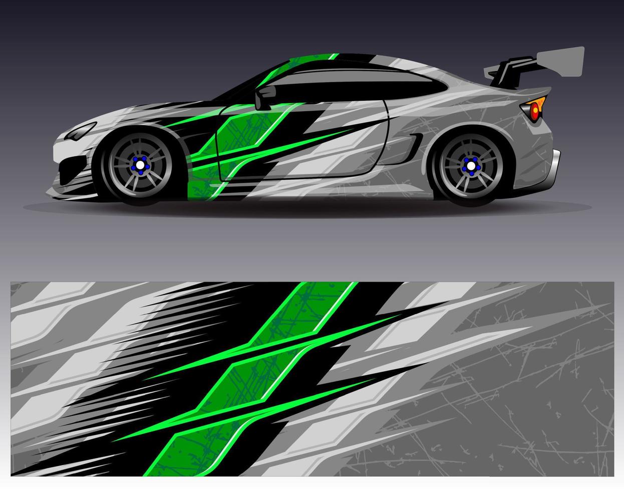 vector de diseño de envoltura de coche. Diseños de kits de fondo de carreras de franjas abstractas gráficas para envolver vehículos carrera de autos rally aventura y librea