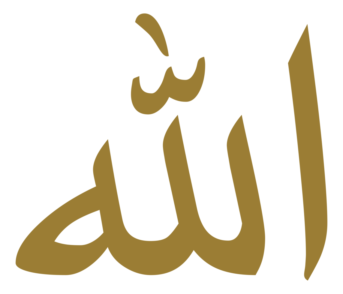 namen van Allah, god in Islam of Moslim, Arabisch schoonschrift ontwerp voor schrijven god in Islamitisch tekst. formaat PNG