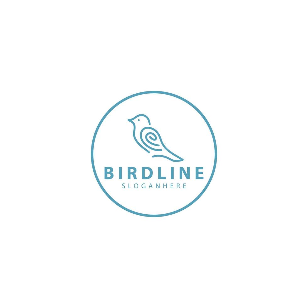 pájaro línea creativo diseño logo modelo inspiración vector