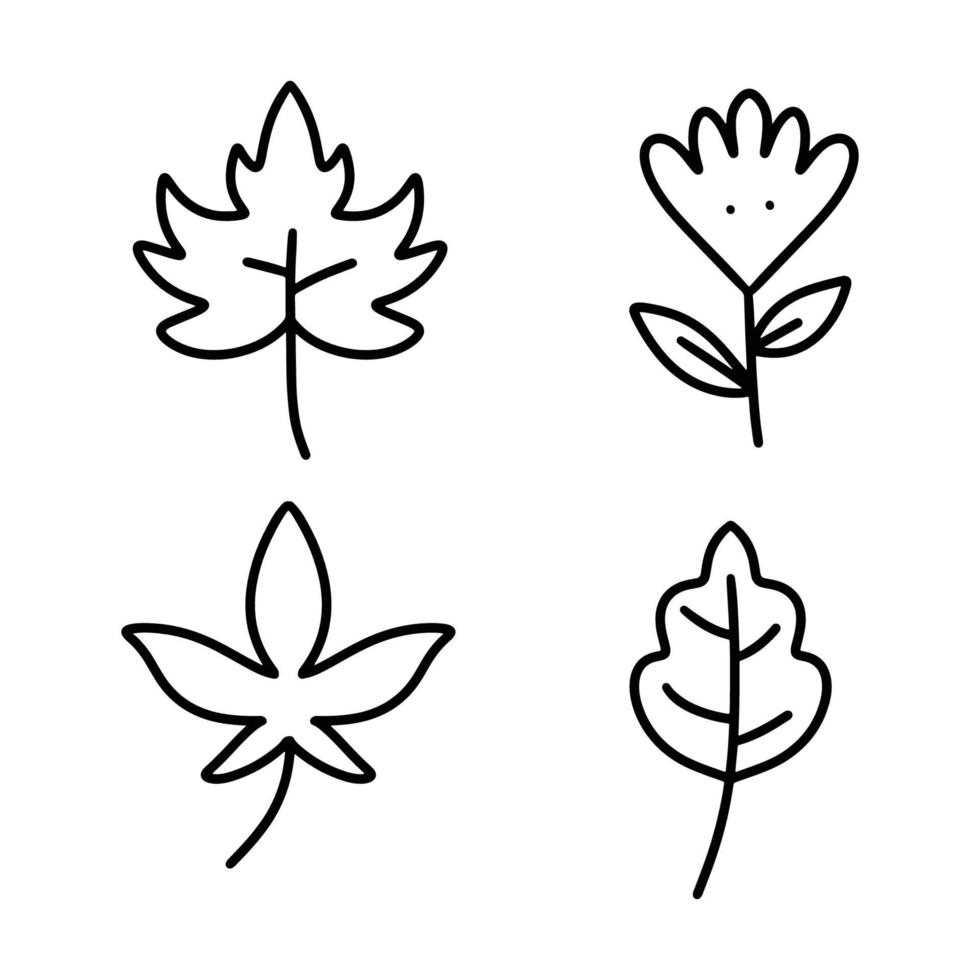 Set of floral icon in flat design vector illustration